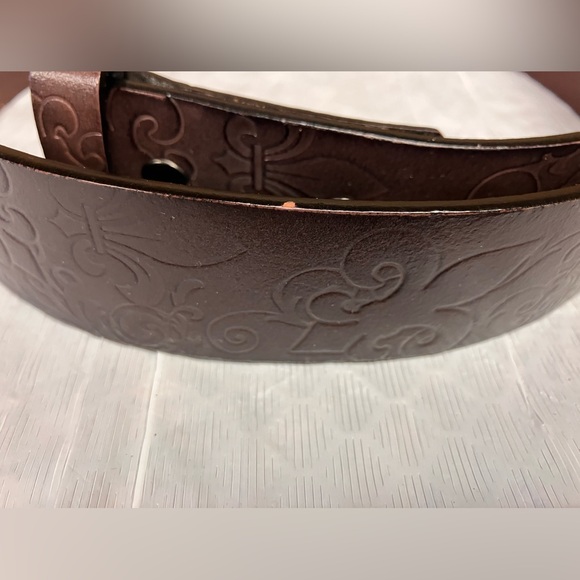 GUC Ariat Dark Brown Embossed Leather Belt - Picture 6 of 9